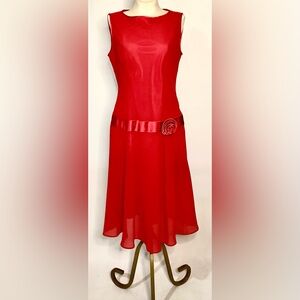 Jones Wear Vibrant Red Drop Waist Dress